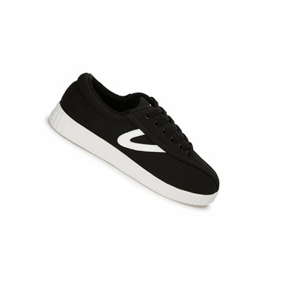 Tretorn Nylite Plus Canvas Women's Sneakers Black / White | HJC-172093