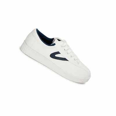 Tretorn Nylite Plus Canvas Women's Sneakers White / Navy | RQC-745809