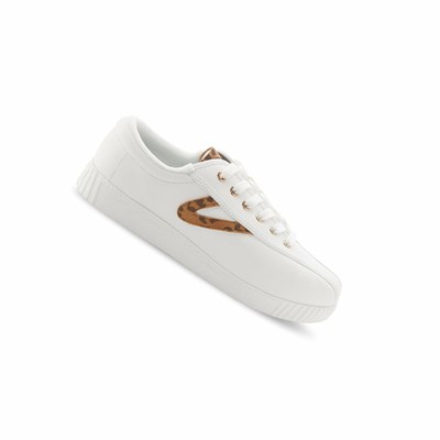 Tretorn Nylite Plus Leather Women's Sneakers White / Leopard | LTP-124503