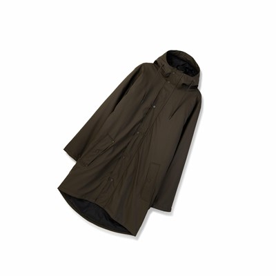 Tretorn Wings Monocrome Padded Men's Rain Jackets Black / Olive | MND-937681